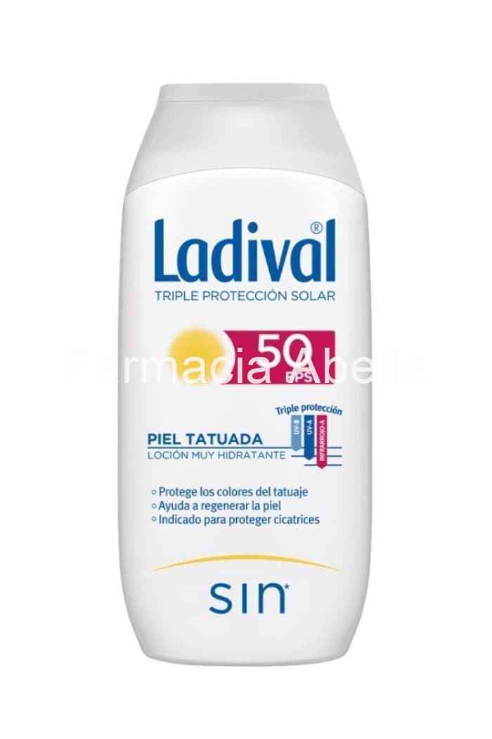 Ladival loción triple protección solar piel tatuada SPF 50+ 200 ml - Imagen 1