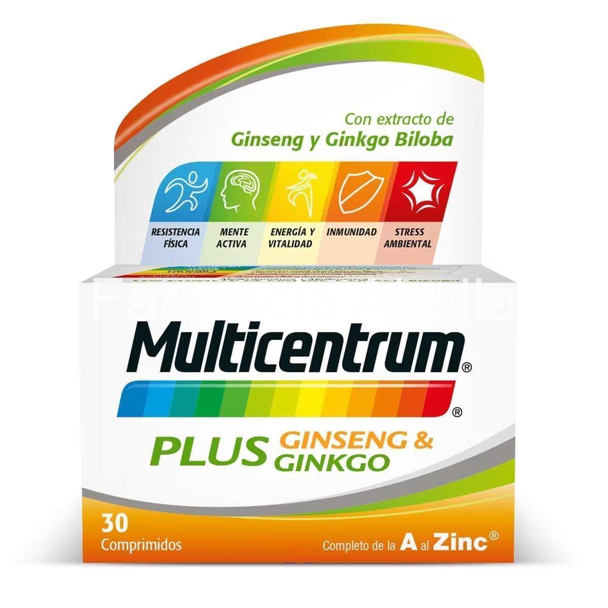 Multicentrum Plus Ginseng y Gingko 30 comprimidos - Imagen 1