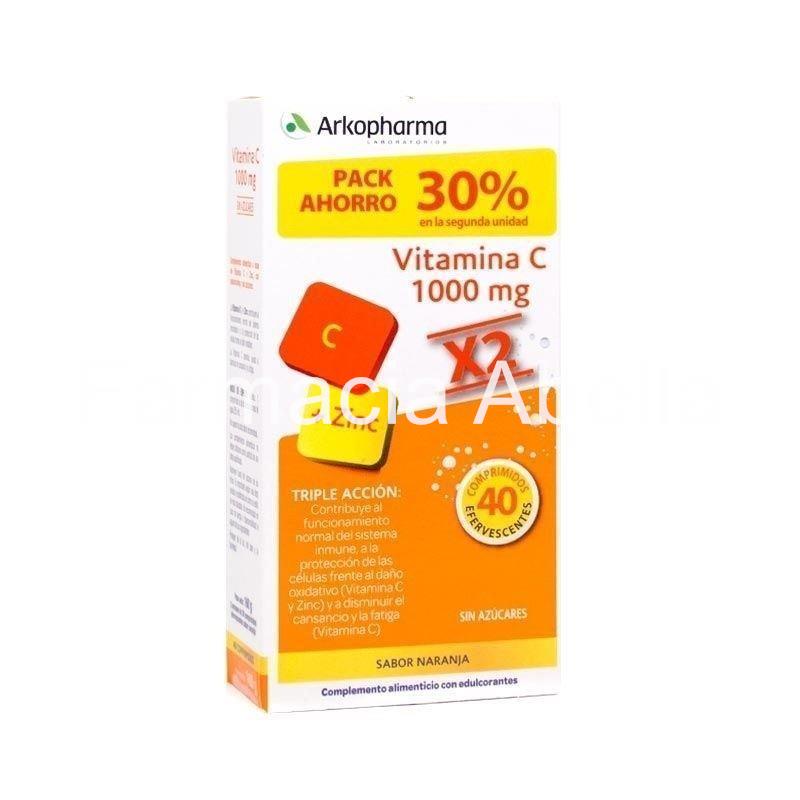 Arkopharma vitamina C+Zn 2x20 comprimidos efervescentes pack ahorro - Imagen 1
