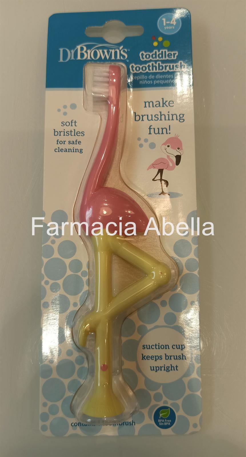 Cepillo de dientes infantil Dr Brow’s flamenco 1-4 años - Imagen 1