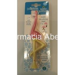 Cepillo de dientes infantil Dr Brow’s flamenco 1-4 años - Imagen 1