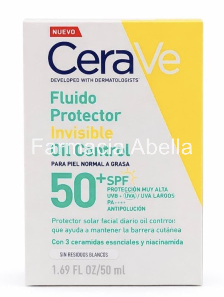 Cerave solar fluido protector invisible oil control 50 spf 50 ml - Imagen 1