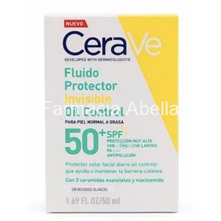 Cerave solar fluido protector invisible oil control 50 spf 50 ml - Imagen 1