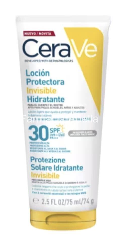 Cerave solar loción protectora invisible hidratante 30 spf 177 ml - Imagen 1