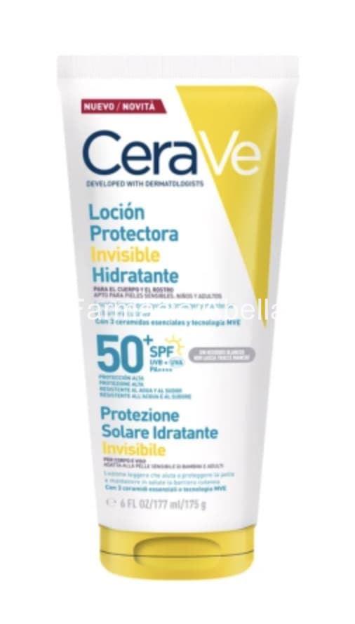 Cerave solar loción protectora invisible hidratante 50 spf 177 ml - Imagen 1