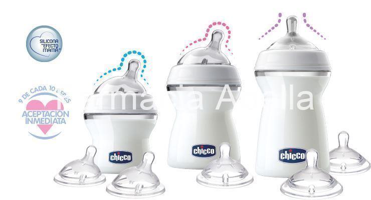 Chicco Biberón NaturalFeeling 330 ml 6m+ tetina silicona "efecto mamá" - Imagen 3