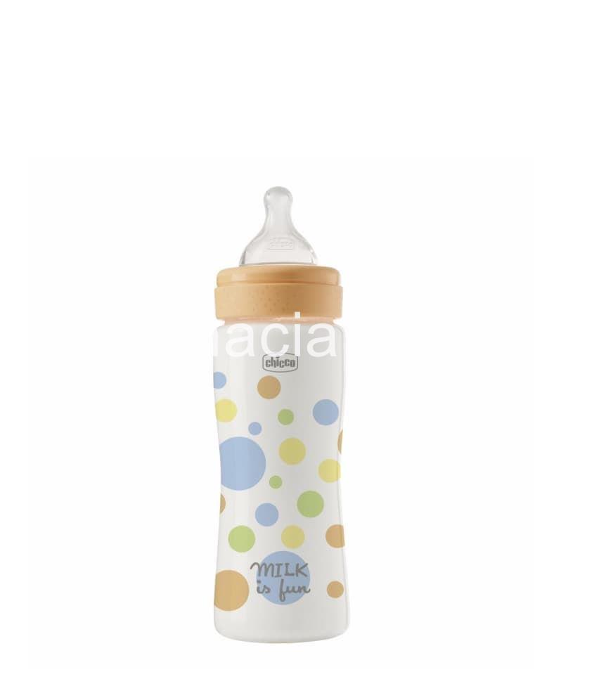 Chicco Biberón Well-Being 330 ml 4m+ tetina silicona "efecto mamá" - Imagen 1