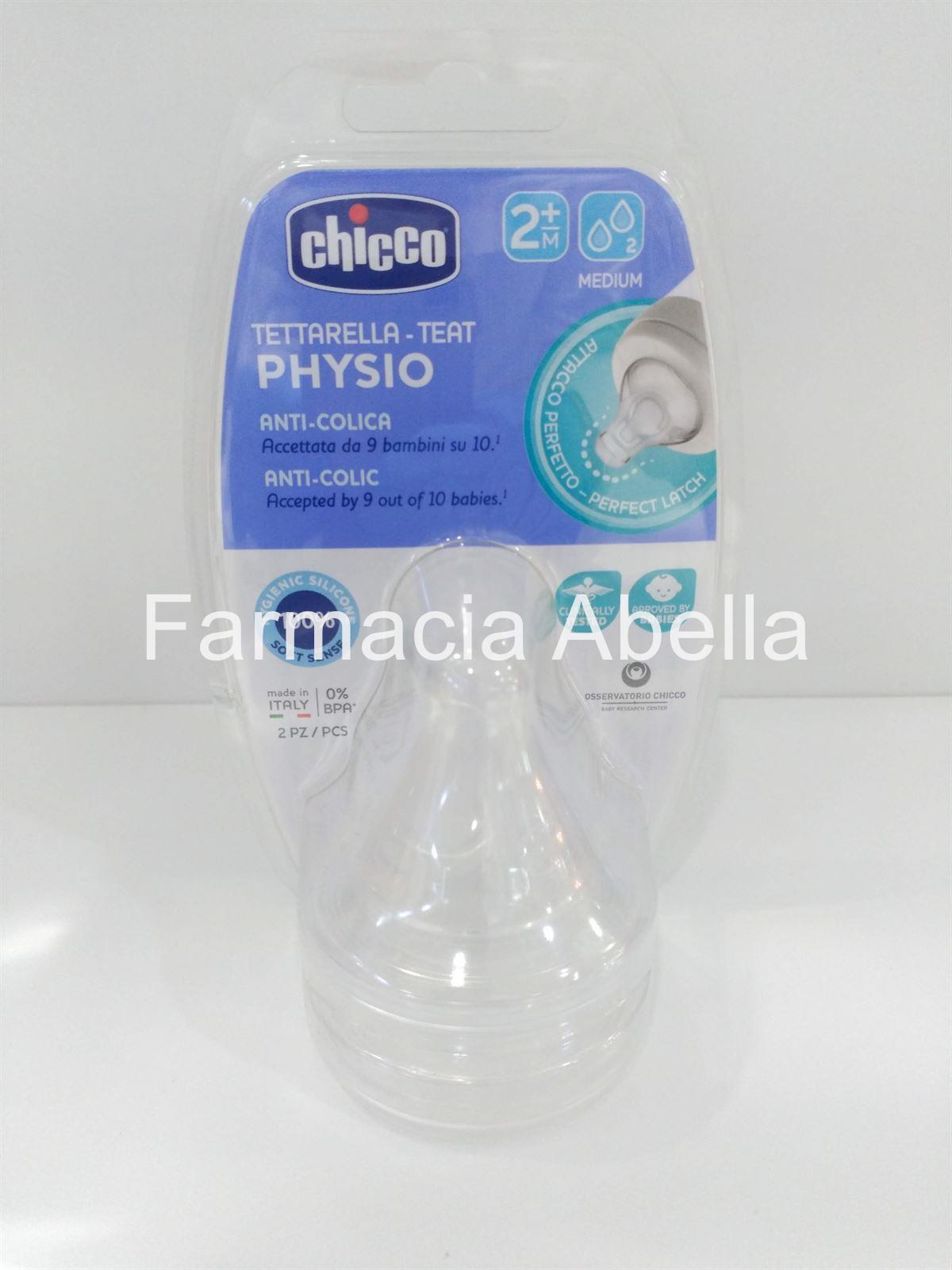 Chicco tetina de silicona Physio flujo medio +2m 2 ud