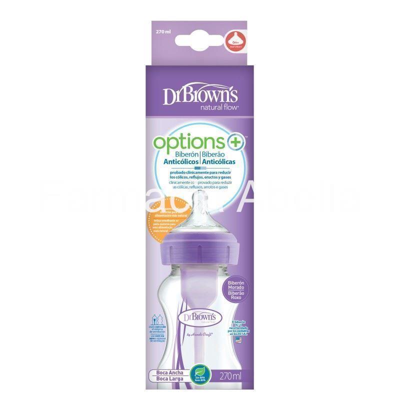 Dr Brown biberón options+ boca ancha 270ml - Imagen 3