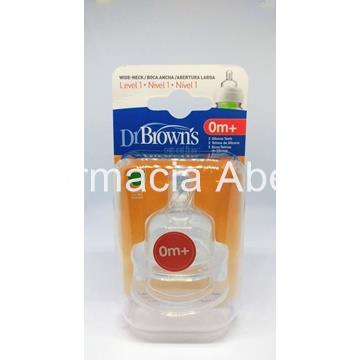 Dr Brown tetina boca ancha silicona  0+  Nivel 1 - Imagen 1