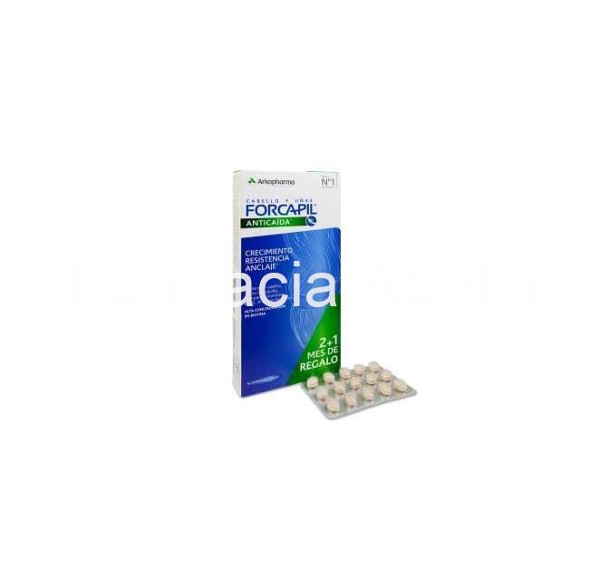 Forcapil anticaída capilar crecimiento resistencia anclaje 90 comprimidos pack 2+1 gratis - Imagen 1