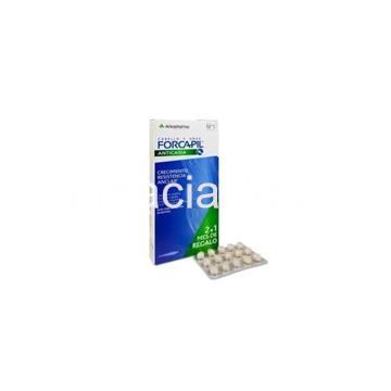 Forcapil anticaída capilar crecimiento resistencia anclaje 90 comprimidos pack 2+1 gratis - Imagen 1
