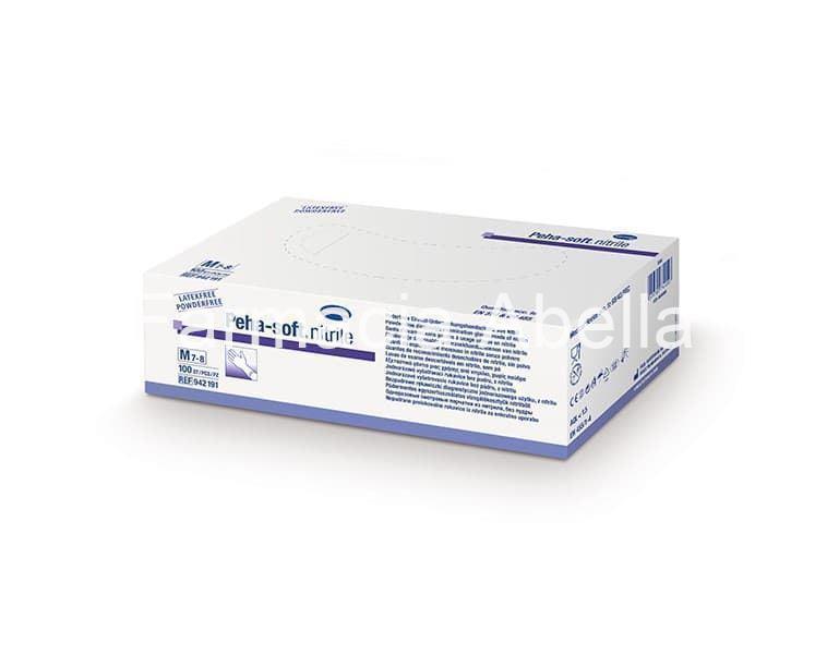 Guantes desechables Peha-soft nitrilo azul talla M (7-8) caja 100 unidades - Imagen 1