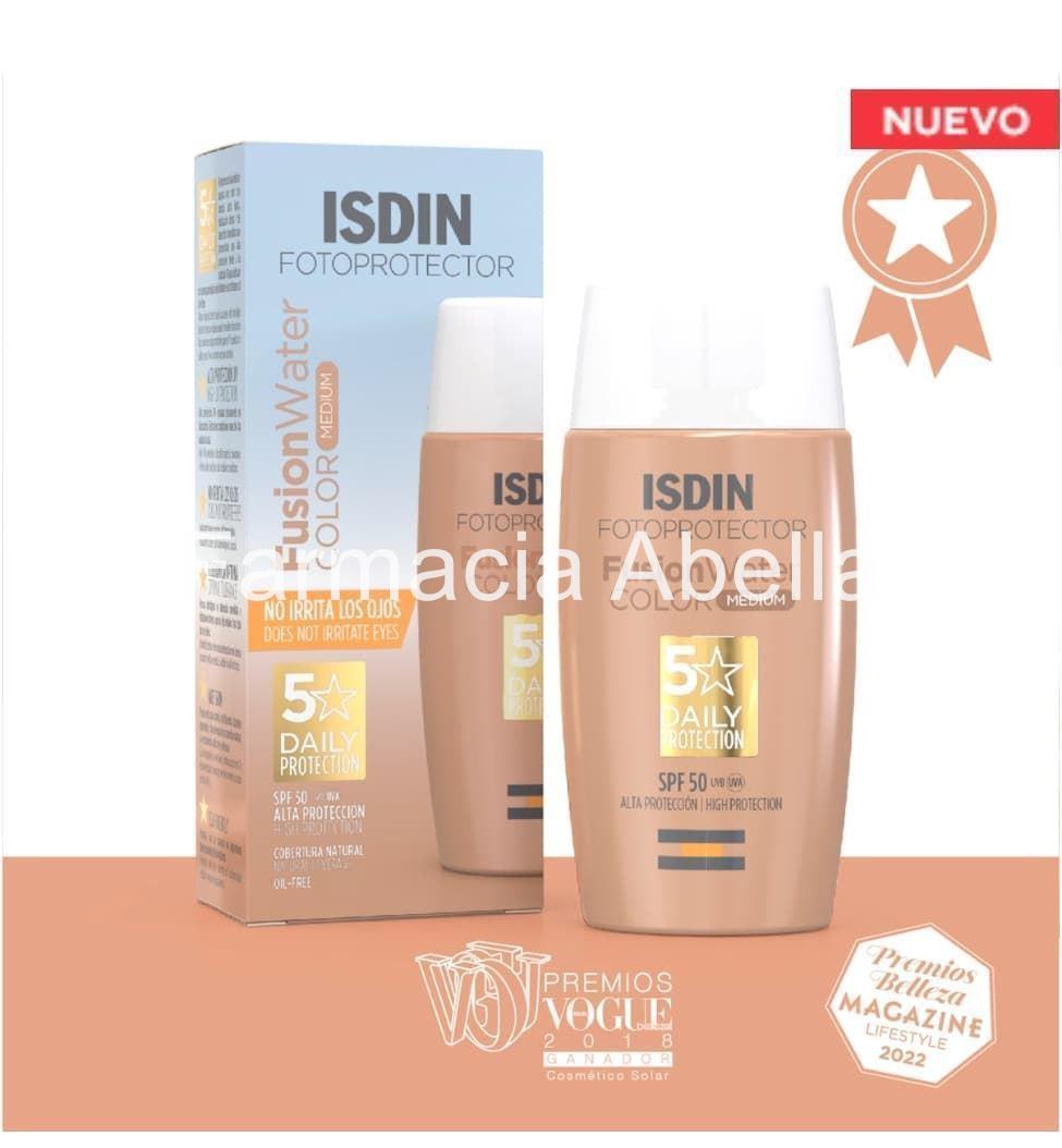 ISDIN fotoprotector fusionwater color medium 50+ 50 ml - Imagen 1