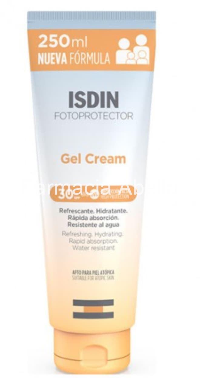 Isdin fotoprotector gel crema 30spf 250 ml - Imagen 1