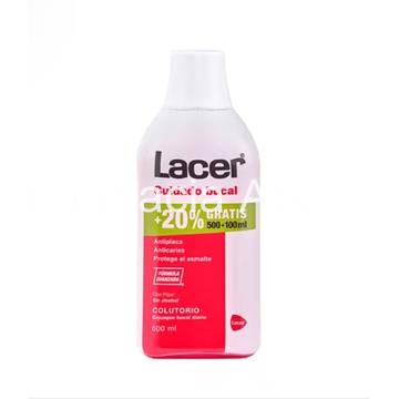 Lacer Colutorio sin alcohol uso diario acción anti caries  500 ml + 100 ml gratis - Imagen 1