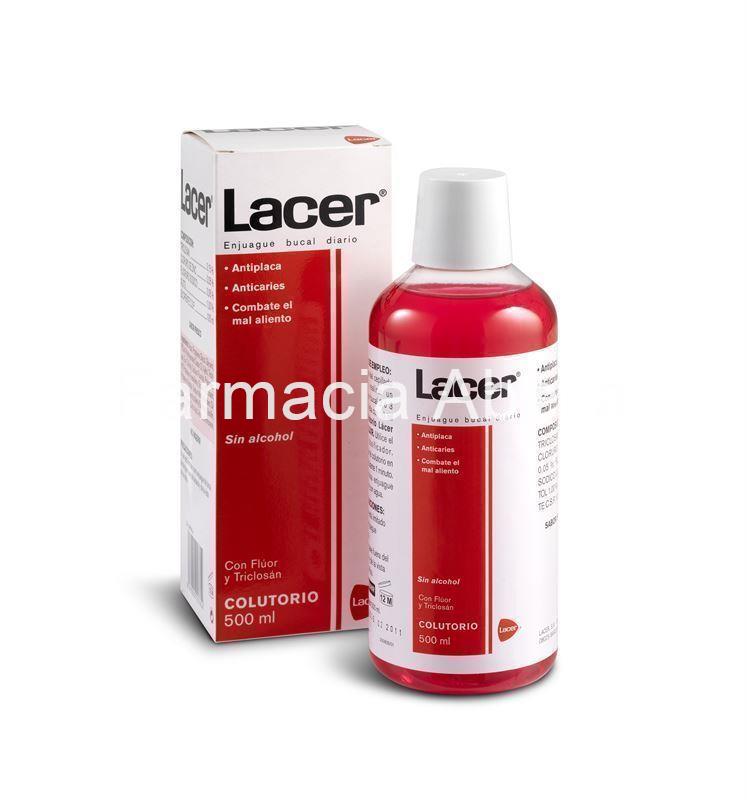 Lacer Colutorio sin alcohol uso diario acción anticaries 500ml - Imagen 1
