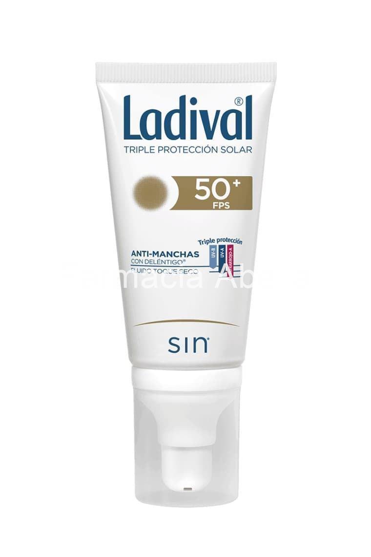 Ladival anti manchas triple protección solar facial 50+ fluido toque seco 50 ml - Imagen 1