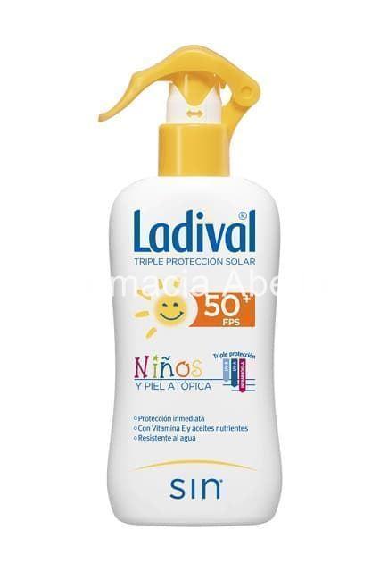 Ladival protector solar piel atópica niños SPF 50+ 200 ml textura leche en spray - Imagen 1