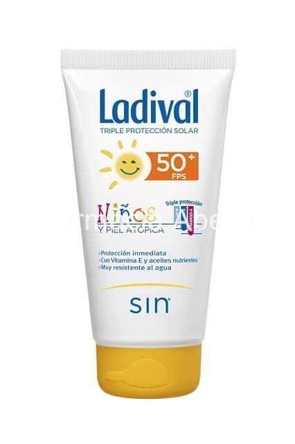 Ladival protector solar  pieles atópicas niños SPF 50+ 150 ml textura leche en tubo - Imagen 1