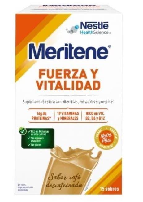 Meritene batido café descafeinado 15 sobres - Imagen 1