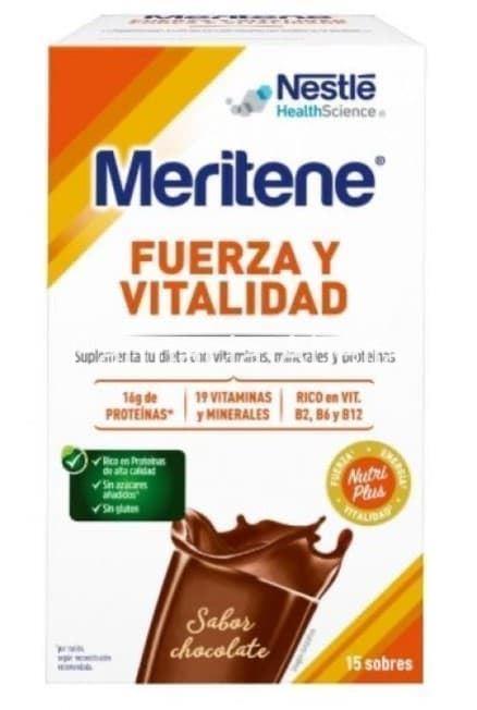 Meritene batido sabor chocolate 15 sobres - Imagen 1