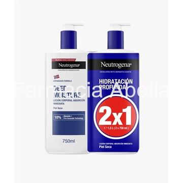Neutrogena loción corporal hidratación profunda piel seca duplo 2 x 750 ml - Imagen 1