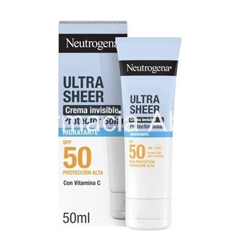 Neutrogena ultra sheer crema invisible hidratante protección solar facial SPF 50 50 ml - Imagen 1