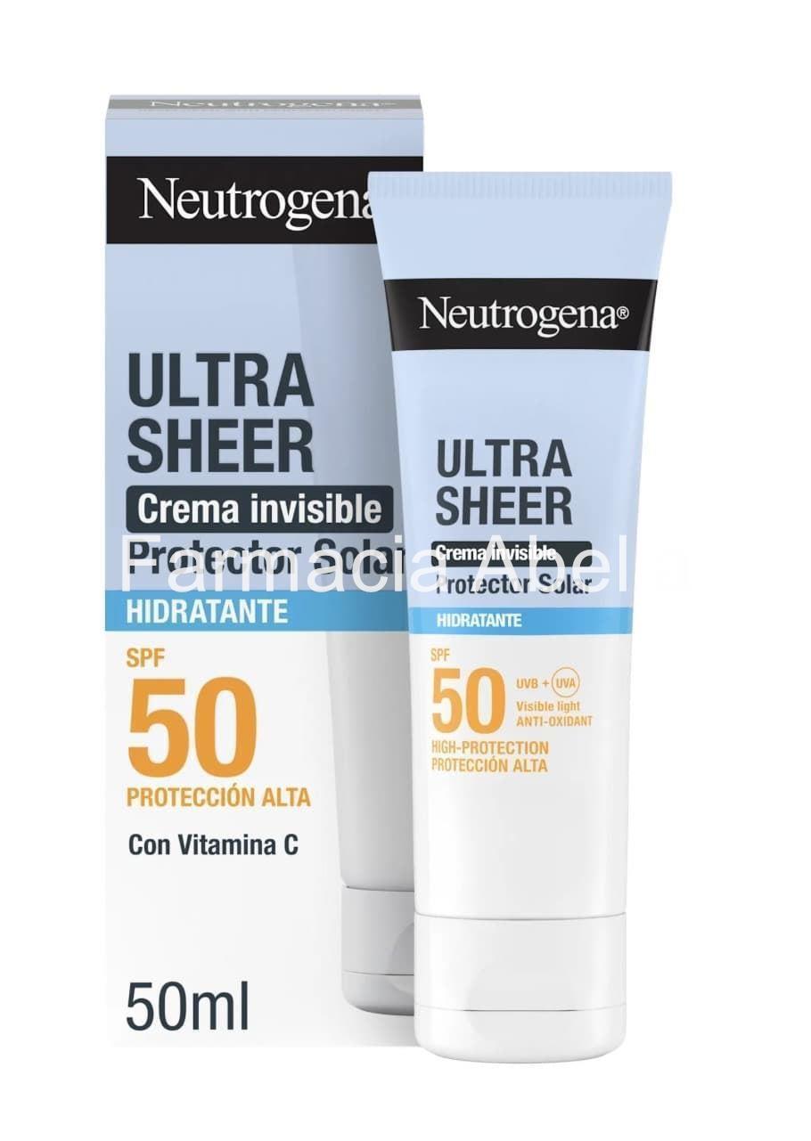 Neutrogena ultra sheer crema invisible hidratante protección solar facial spf 50 - Imagen 1