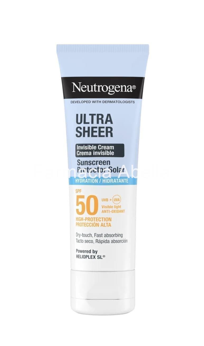 Neutrogena ultra sheer crema invisible hidratante protección solar facial spf 50 - Imagen 2