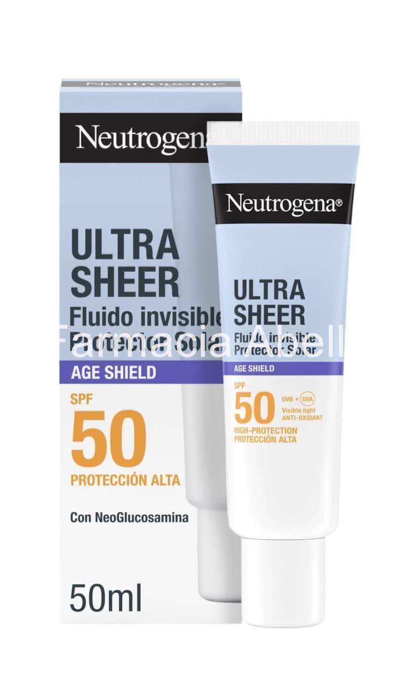 Neutrogena ultra sheer fluido invisible anti-edad protección solar facial SPF50 - Imagen 1