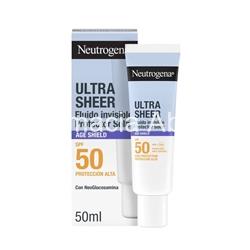 Neutrogena ultra sheer fluido invisible anti-edad protección solar facial SPF50 - Imagen 1