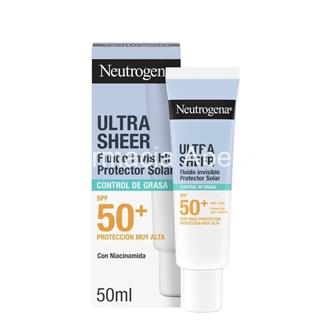 Neutrogena ultra sheer fluido invisible control  de grasa protección solar Facial SPF50+ - Imagen 1
