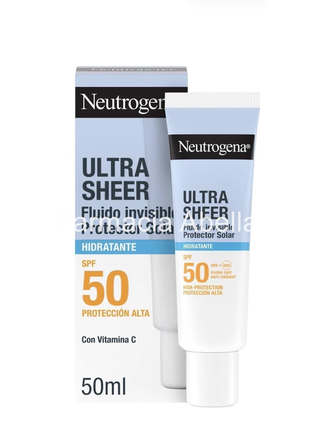 Neutrogena ultra sheer fluido invisible hidratante protector solar facial spf 50 - Imagen 1
