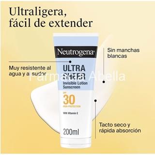 Neutrogena ultra sheer loción corporal invisible hidratante SPF 30  200 ml - Imagen 2