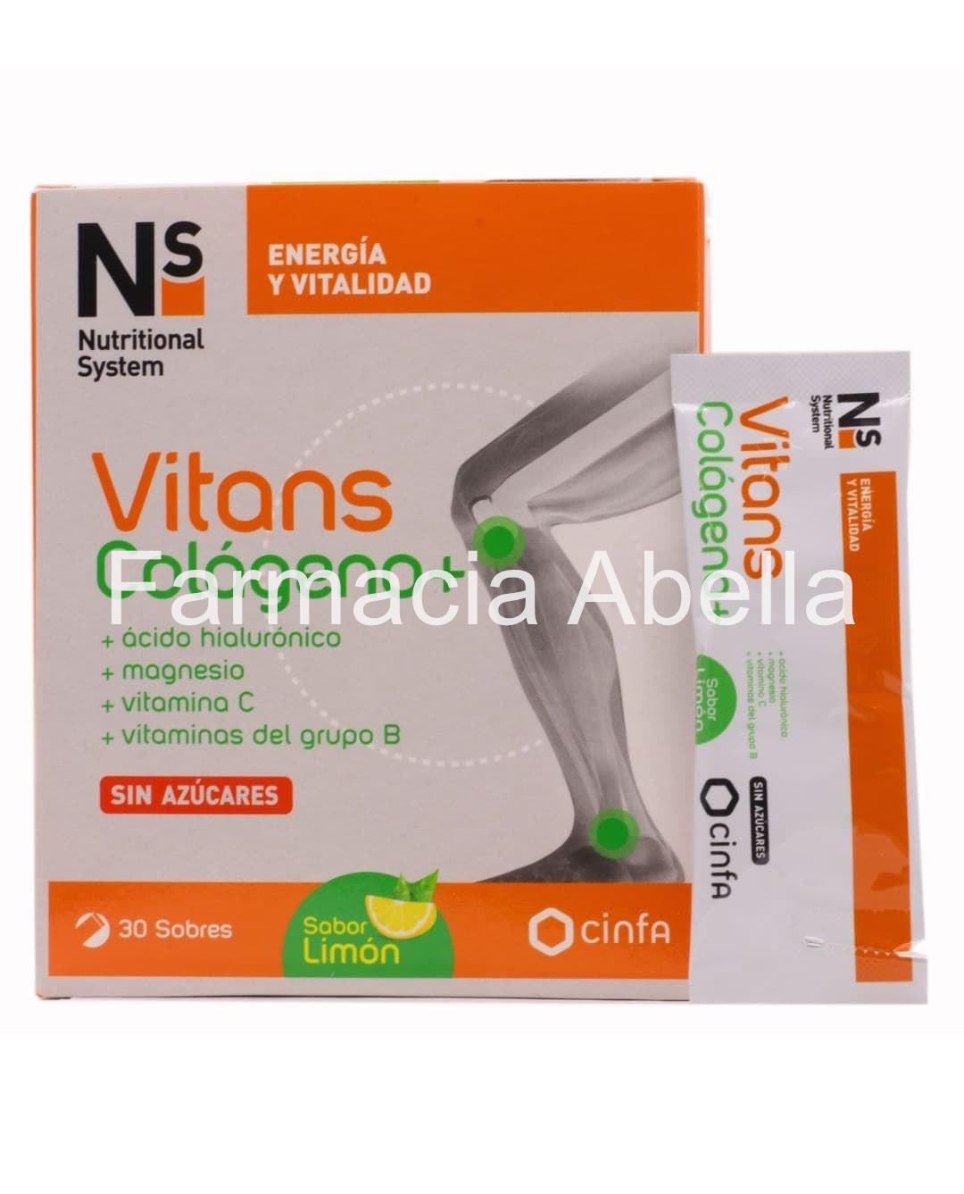 Ns Vitans+Colágeno 30 sobres sabor limón - Imagen 1