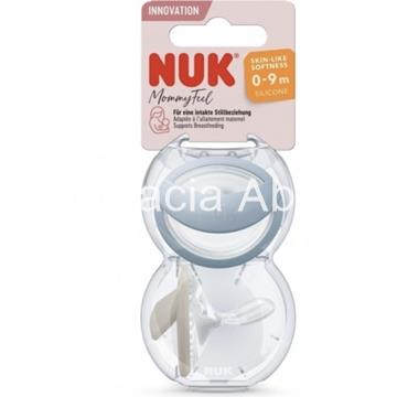 Nuk chupete silicona mommy feel 0-9m gris - Imagen 1