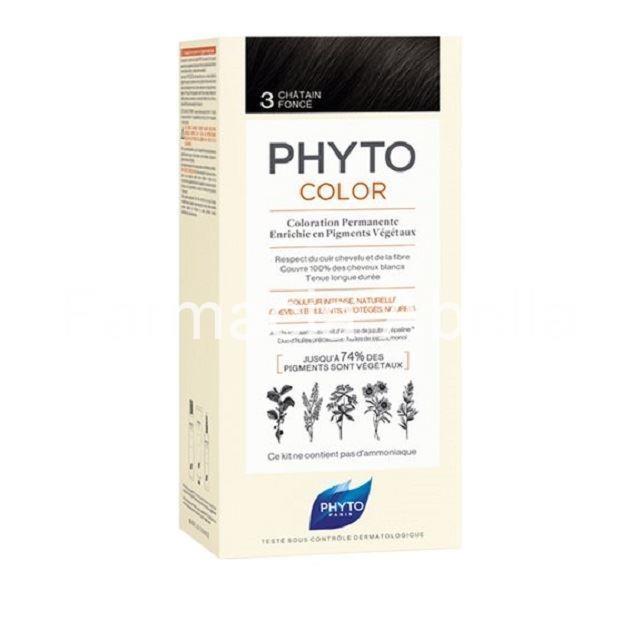 Phyto color 3 castaño oscuro tinte capilar - Imagen 1