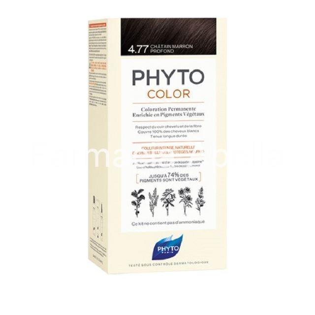 Phyto color 4.77 tinte de pelo castaño marrón intenso - Imagen 1