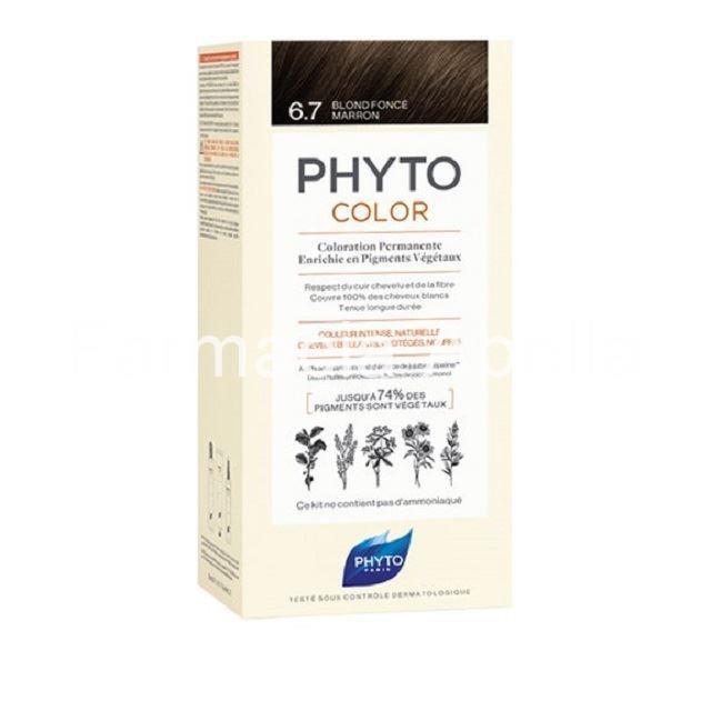 Phyto color 6.7 rubio oscuro chocolate tinte para cabello - Imagen 1