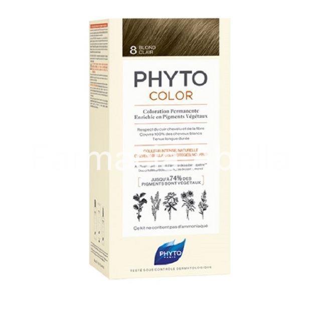 Phyto color 8 tinte de pelo rubio claro - Imagen 1