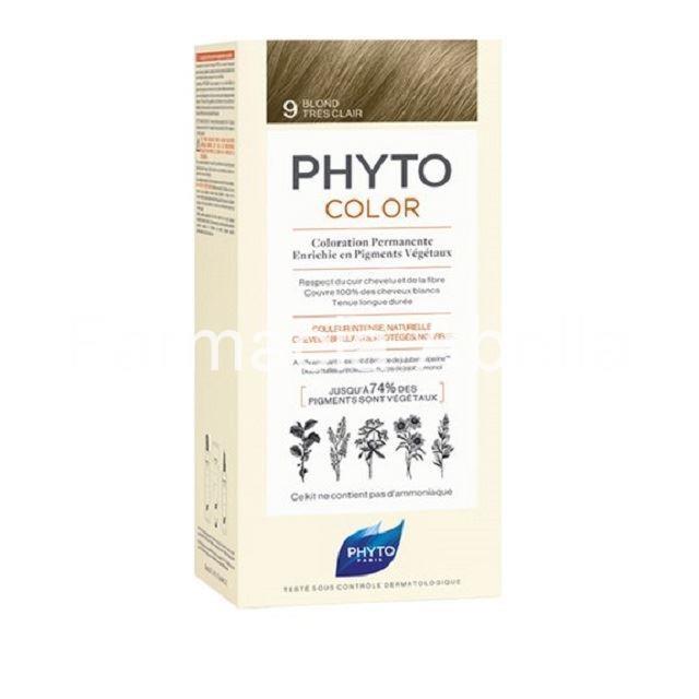 Phyto color 9 rubio muy claro tinte capilar - Imagen 1
