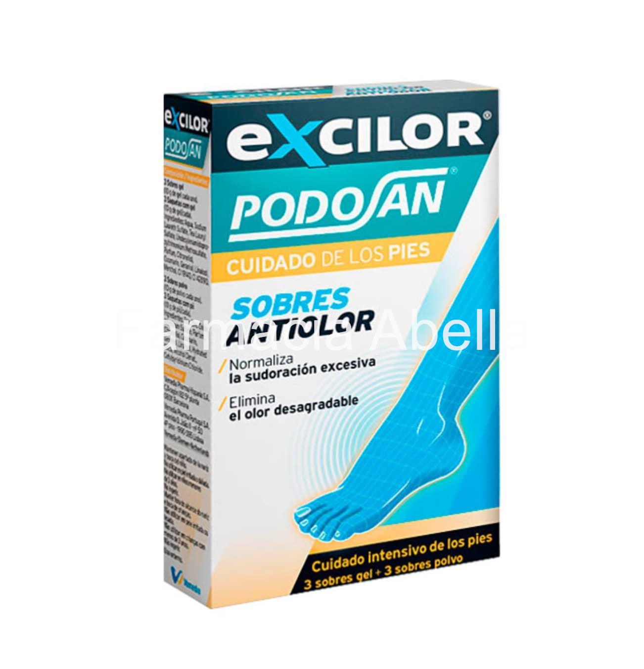 Podosan sobres gel y polvo antitranspirante pies 3 sobres gel + 3 sobres polvo - Imagen 1