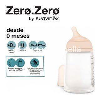 Suavinex Biberón Anticólico Zerø.Zerø Flujo Lento, 180 ml